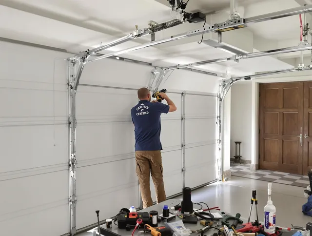 Warwick Garage Door Repair certified technician performing precision garage door repair in Warwick